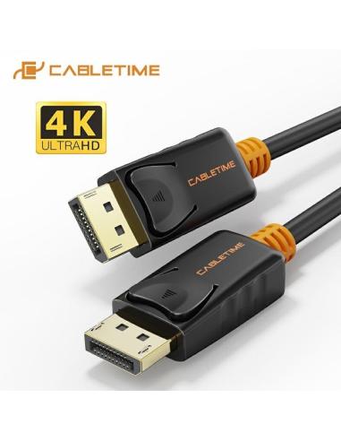 MACH POWER Display Port to Display Port 4k/60Hz Cable, Gold Plated, Black, 1.8 m