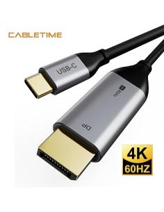 MACH POWER USB-C to Displayport 4k60Hz TPE Cable Black 1,8m