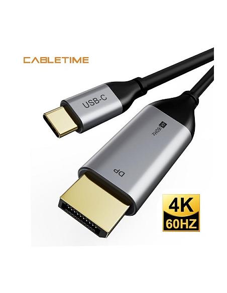 MACH POWER USB-C to Displayport 4k60Hz TPE Cable Black 1,8m