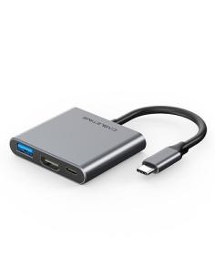 MACH POWER 3-in-1 USB-C To HDMI+ USB3.0+USB-C Multiport HUB Black 0,15m