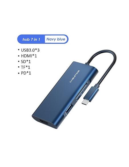 MACH POWER 7-in1 USB-C To HDMI+3USB3.0+SD3.0+TF3.0+USB-C Multiport HUB