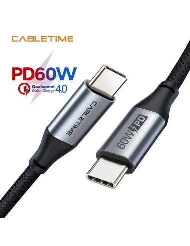 MACH POWER USB-C to USB-C 2.0 Charging Cable PD 60W Black 1m