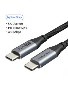 MACH POWER USB-C to USB-C 2.0 Charging Cable PD 100W e-mark Black 1m