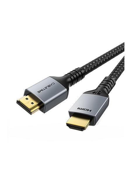 MACH POWER  HDMI Cable, 48Gbps, Aluminium, Black, 2m