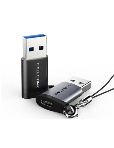 MACH POWER USB A M to USB -C F Adapter 5Gbps Space Grey