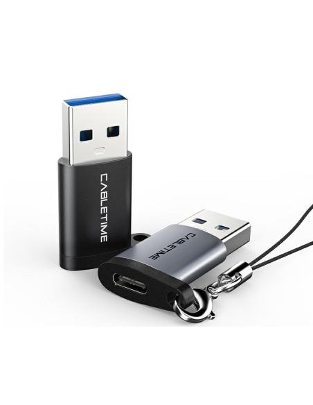 MACH POWER USB A M to USB -C F Adapter 5Gbps Space Grey