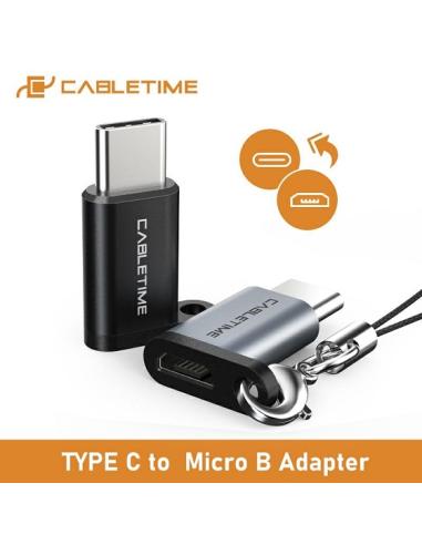 MACH POWER USB-C M to USB2.0 Micro B F Adapter, Space Grey