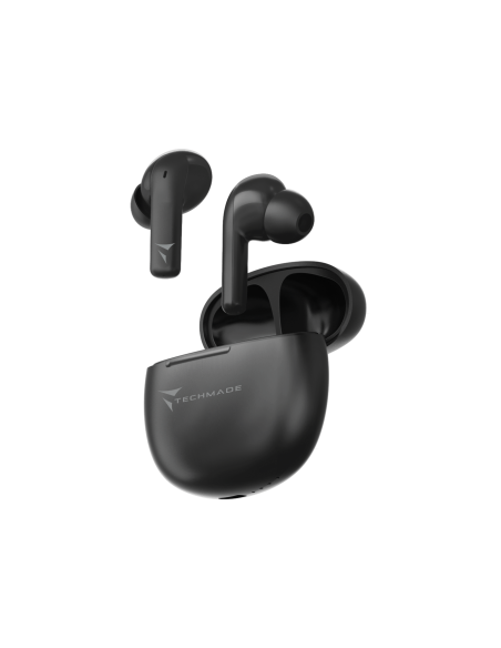 TECHMADE AURICOLARI  EARBUDS DOPPIO MICROFONO NERO