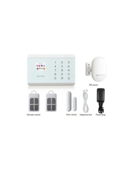 KIT ALLARME CON CENTRALINA,SENSORE IR,2 TELECOMANDI,SENSORE PORTA